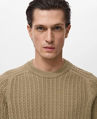 Mango Men's Cotton Braided Sweater