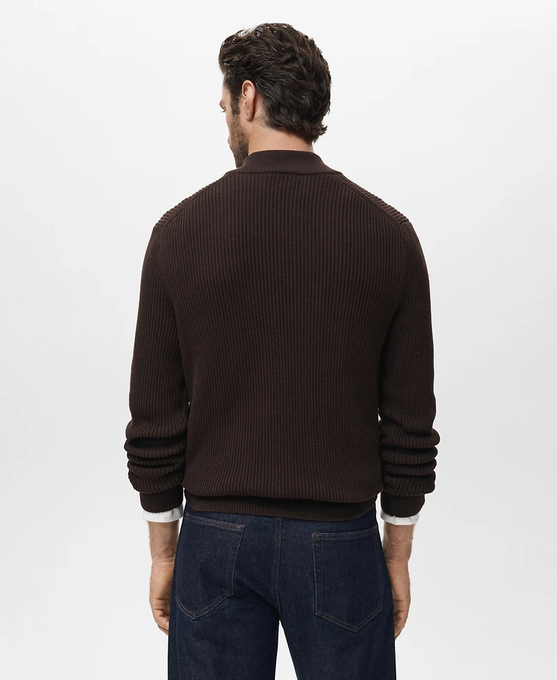 Mango Men's Cotton Perkins Neck Sweater