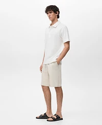 Mango Men's Structured Knitted Polo Shirt