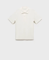 Mango Men's Textured Knitted Polo Shirt