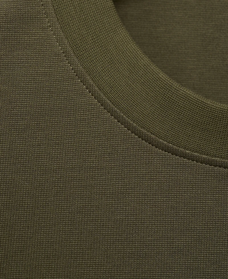 Mango Men's Relaxed-Fit Sweatshirt Fabric T-Shirt