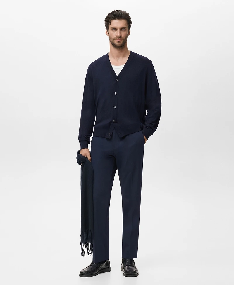 Mango Men's Merino Wool Cardigan