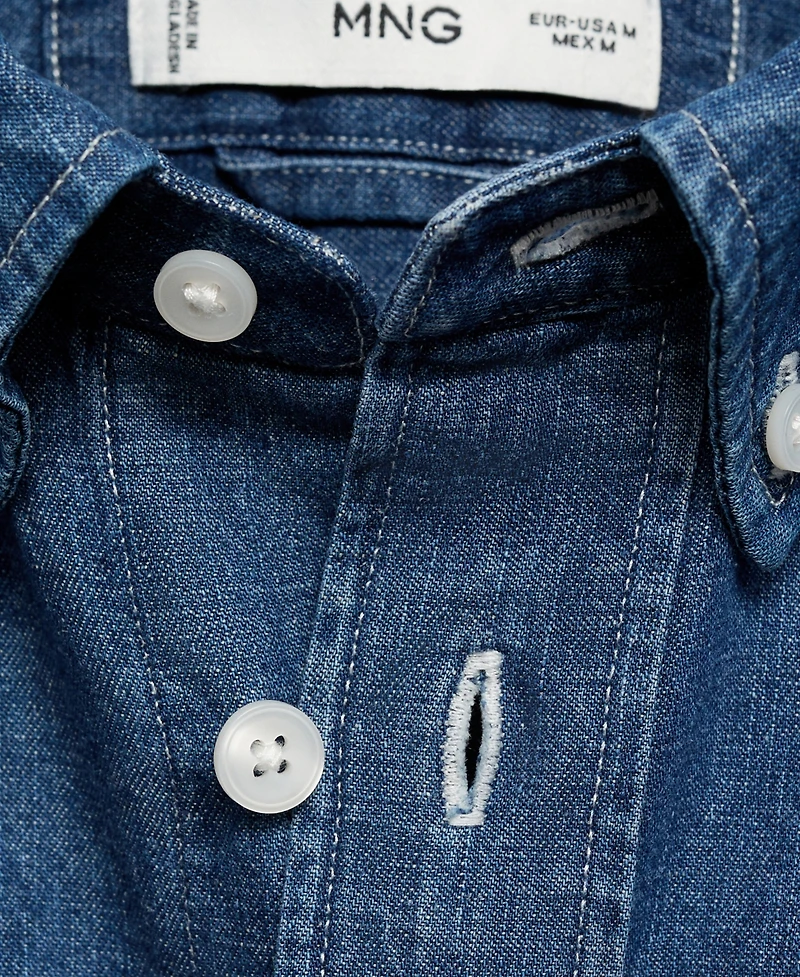 Mango Men's Regular Fit Denim Shirt