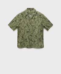 Mango Men's Printed Bowling Shirt