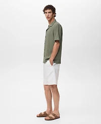 Mango Men's Short Sleeve Striped Shirt
