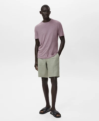 Mango Men's Linen Slim-Fit T-Shirt