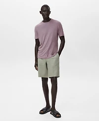 Mango Men's Linen Slim-Fit T-Shirt