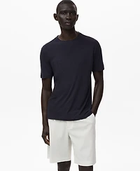 Mango Men's Linen Slim-Fit T-Shirt