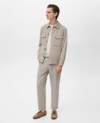 Mango Men's Pockets Lyocell Cotton Jacket