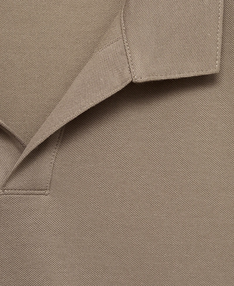 Mango Men's Cotton Pique Polo Shirt