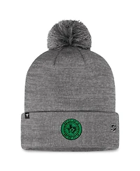Fanatics Men's Gray Dallas Stars Authentic Pro Home Ice Pom with Cuffed Knit Hat