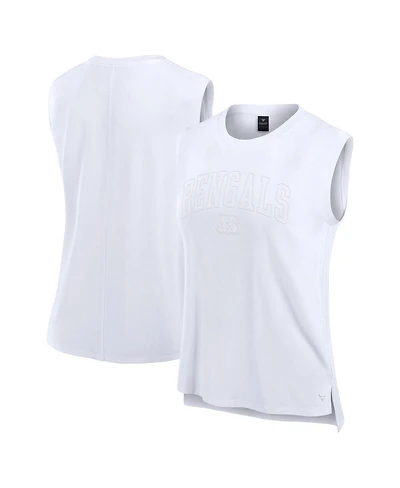 Fanatics Women's White Cincinnati Bengals Studio Gym Tank Top