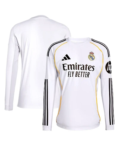 Adidas Men's White Real Madrid 2025/26 Home Replica Long Sleeve Jersey