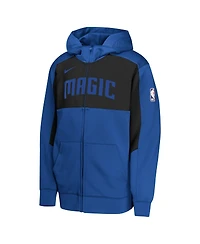 Nike Big Boys and Girls Blue/Black Orlando Magic Authentic On-Court Showtime Performance Full-Zip Hoodie