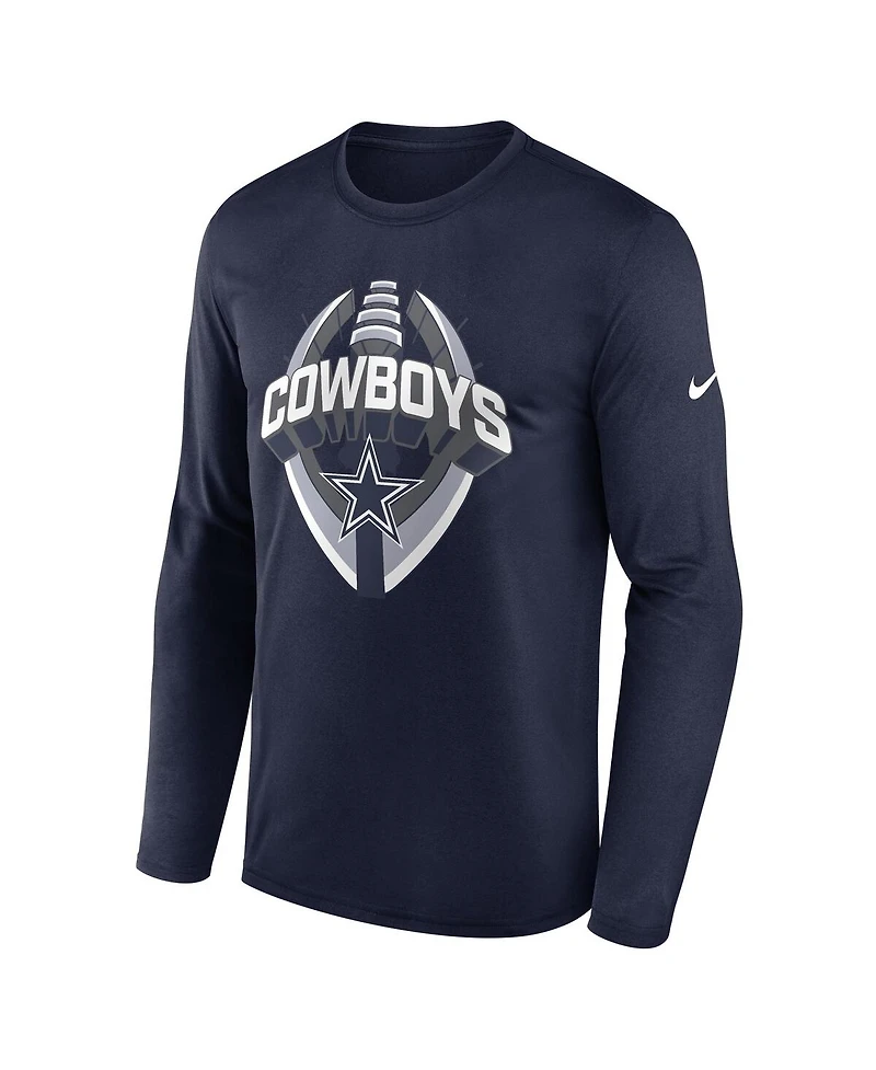 Nike Men's Navy Dallas Cowboys Primetime Legend Icon Performance Long Sleeve T-Shirt