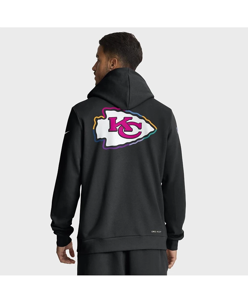 Nike Men's Black Kansas City Chiefs 2025 Nfl Crucial Catch Sideline Standard Issue Dri-fit Hoodie
