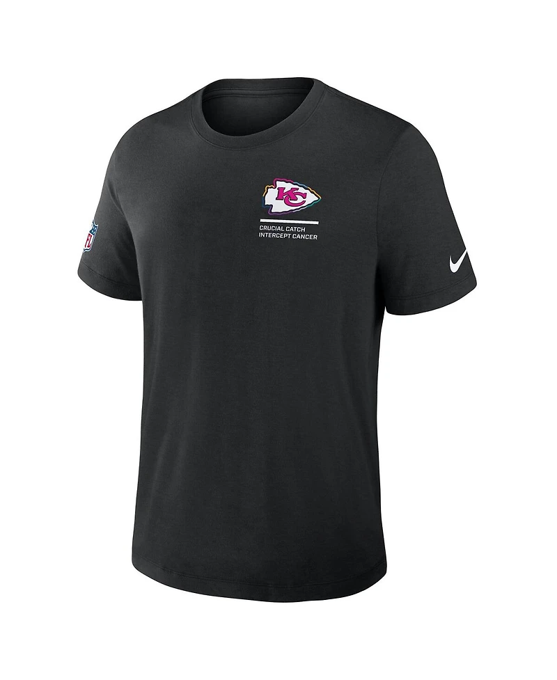 Nike Men's Black Kansas City Chiefs Tall 2025 Nfl Crucial Catch Tri-Blend Dri-fit T-Shirt
