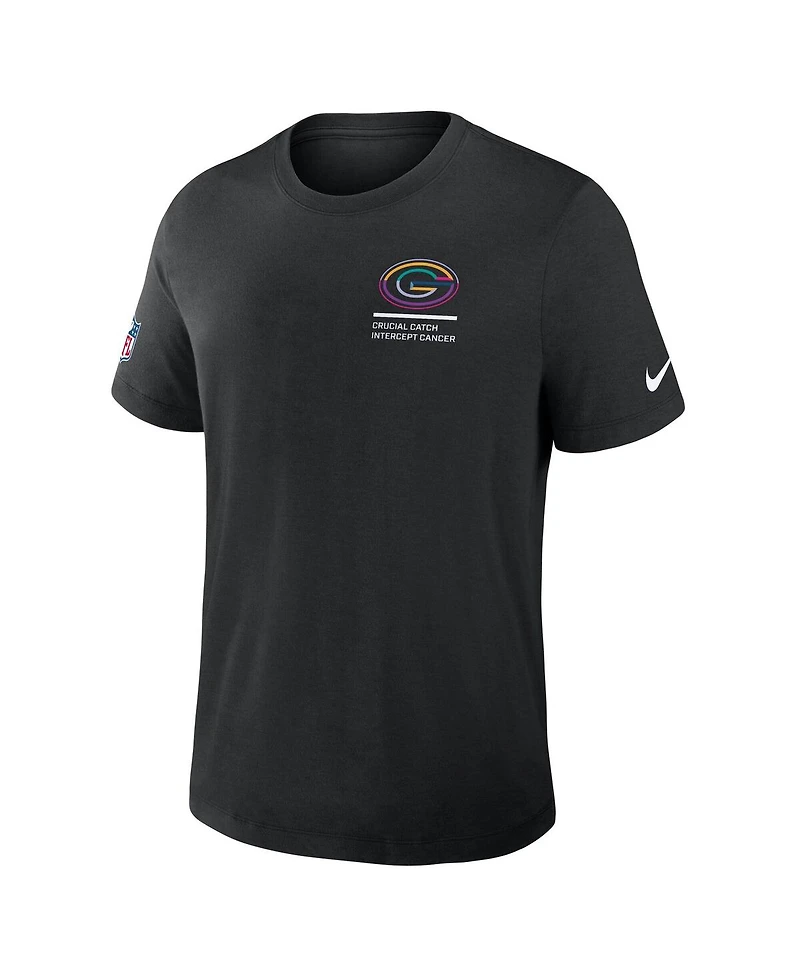 Nike Men's Black Green Bay Packers 2025 Nfl Crucial Catch Tri-Blend Dri-fit T-Shirt
