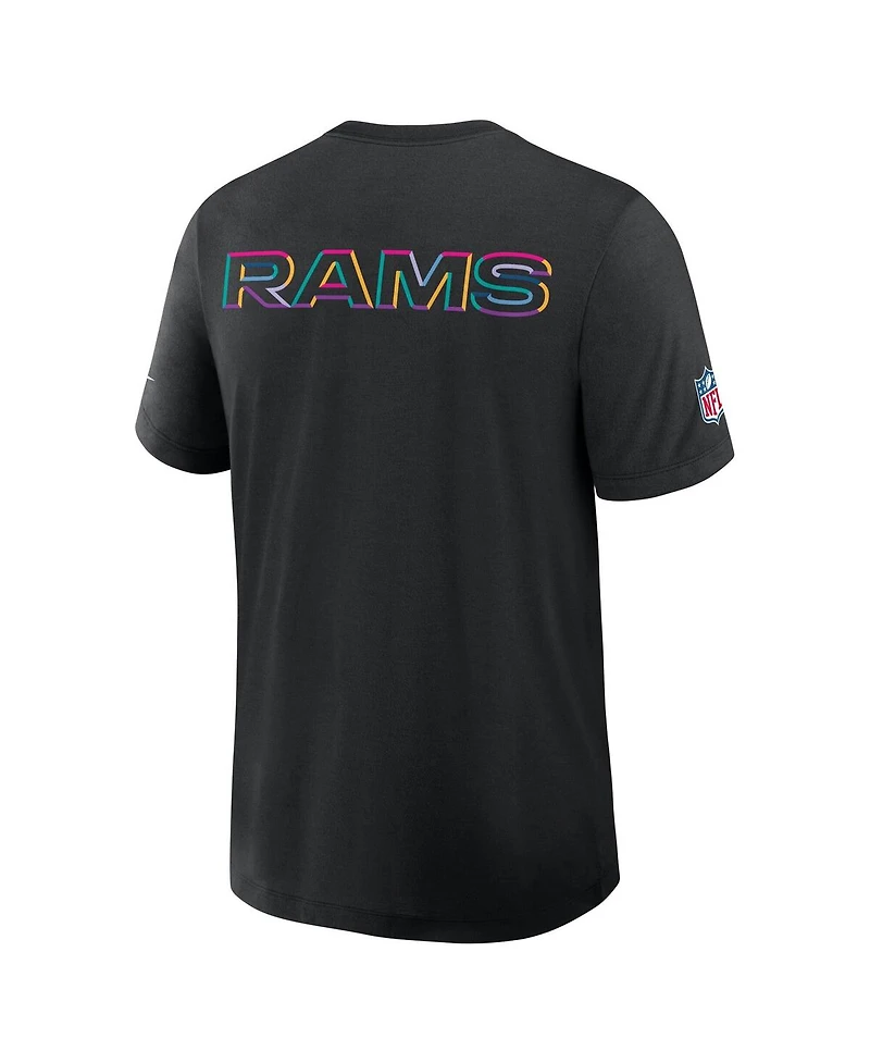 Nike Men's Black Los Angeles Rams 2025 Nfl Crucial Catch Tri-Blend Dri-fit T-Shirt