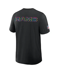 Nike Men's Black Los Angeles Rams 2025 Nfl Crucial Catch Tri-Blend Dri-fit T-Shirt