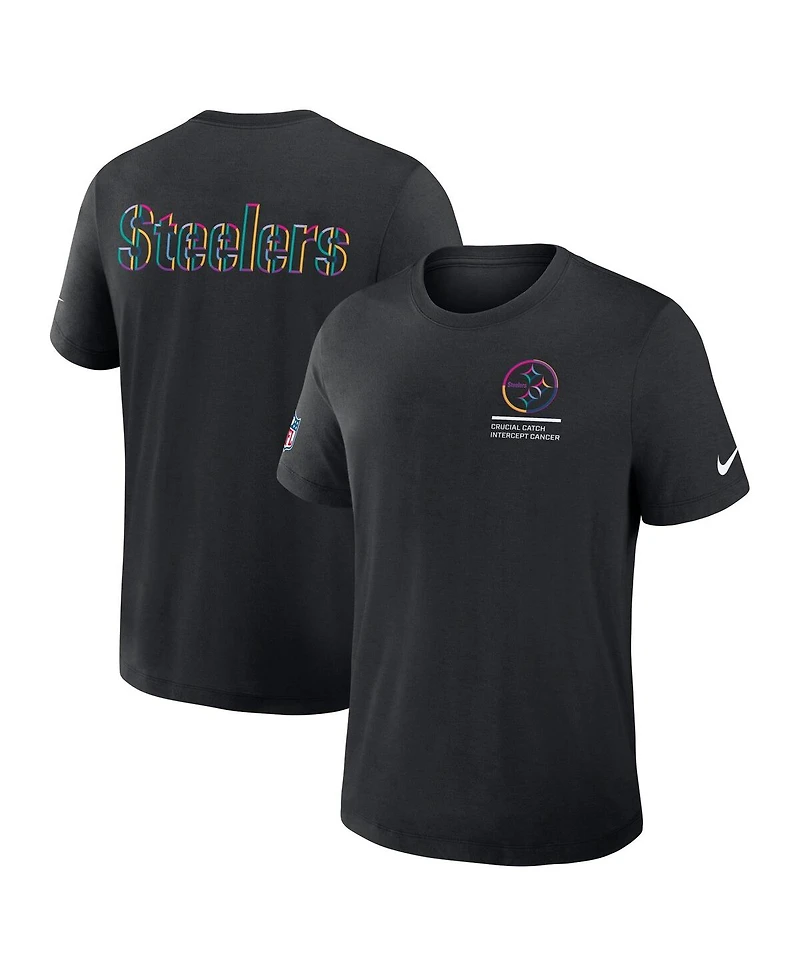 Nike Men's Black Pittsburgh Steelers 2025 Nfl Crucial Catch Tri-Blend Dri-fit T-Shirt