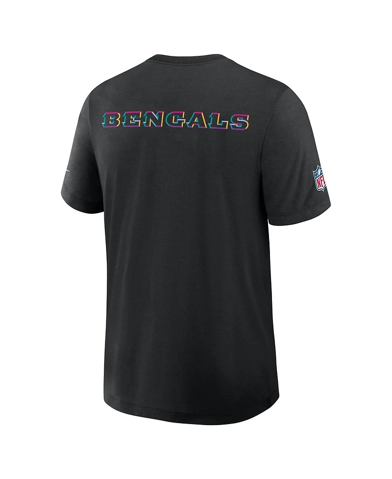 Nike Men's Black Cincinnati Bengals 2025 Nfl Crucial Catch Tri-Blend Dri-fit T-Shirt