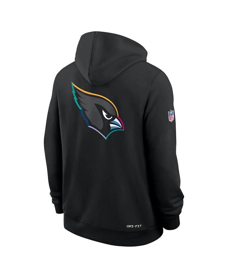 Nike Men's Black Arizona Cardinals 2025 Nfl Crucial Catch Sideline Standard Issue Dri-fit Hoodie