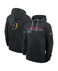 Nike Men's Black Houston Texans 2025 Nfl Crucial Catch Sideline Standard Issue Dri-fit Hoodie