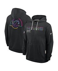Nike Men's Black Los Angeles Rams 2025 Nfl Crucial Catch Sideline Standard Issue Dri-fit Hoodie
