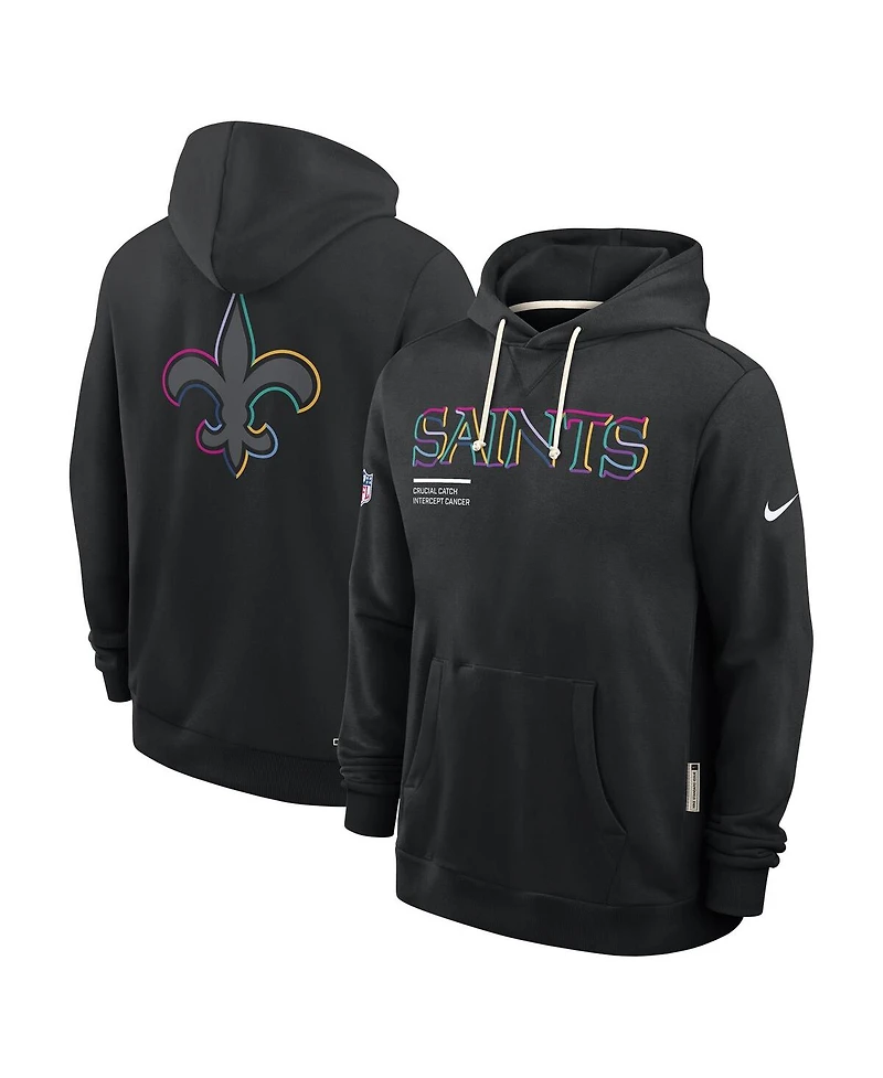 Nike Men's Black New Orleans Saints 2025 Nfl Crucial Catch Sideline Standard Issue Dri-fit Hoodie