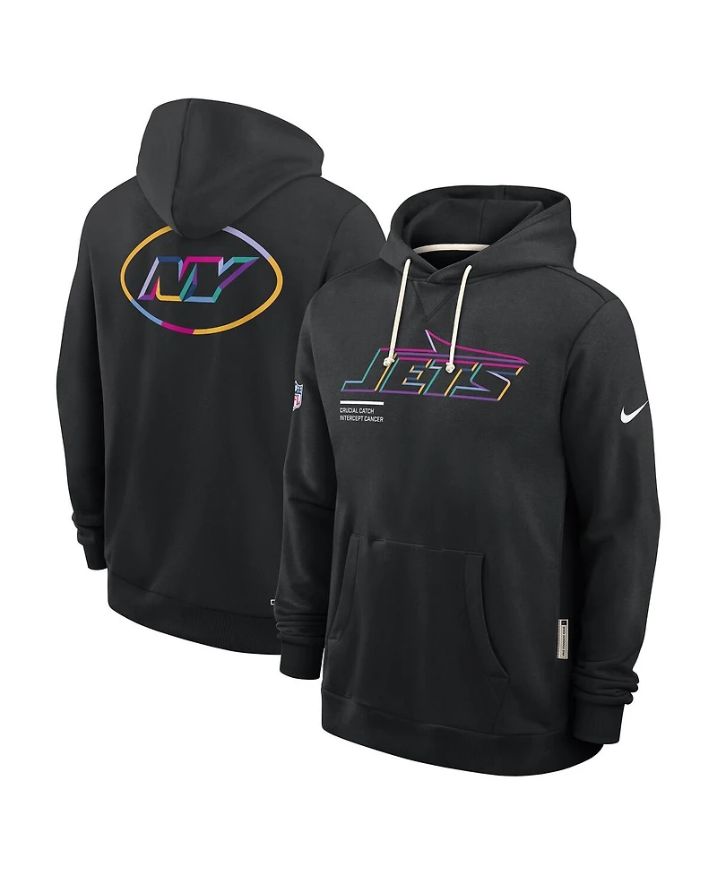 Nike Men's Black New York Jets 2025 Nfl Crucial Catch Sideline Standard Issue Dri-fit Hoodie