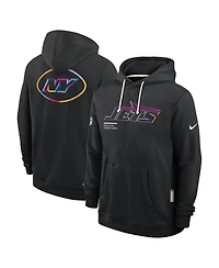 Nike Men's Black New York Jets 2025 Nfl Crucial Catch Sideline Standard Issue Dri-fit Hoodie