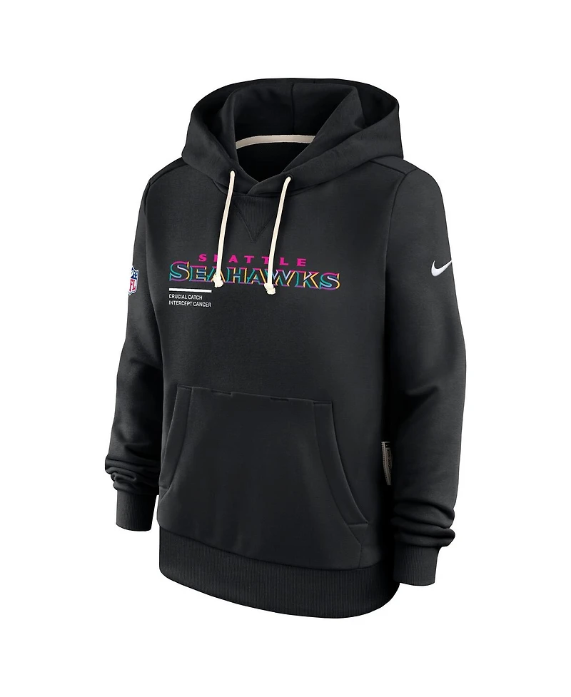 Nike Women's Black Seattle Seahawks 2025 Nfl Crucial Catch Sideline Standard Issue Dri-fit Hoodie