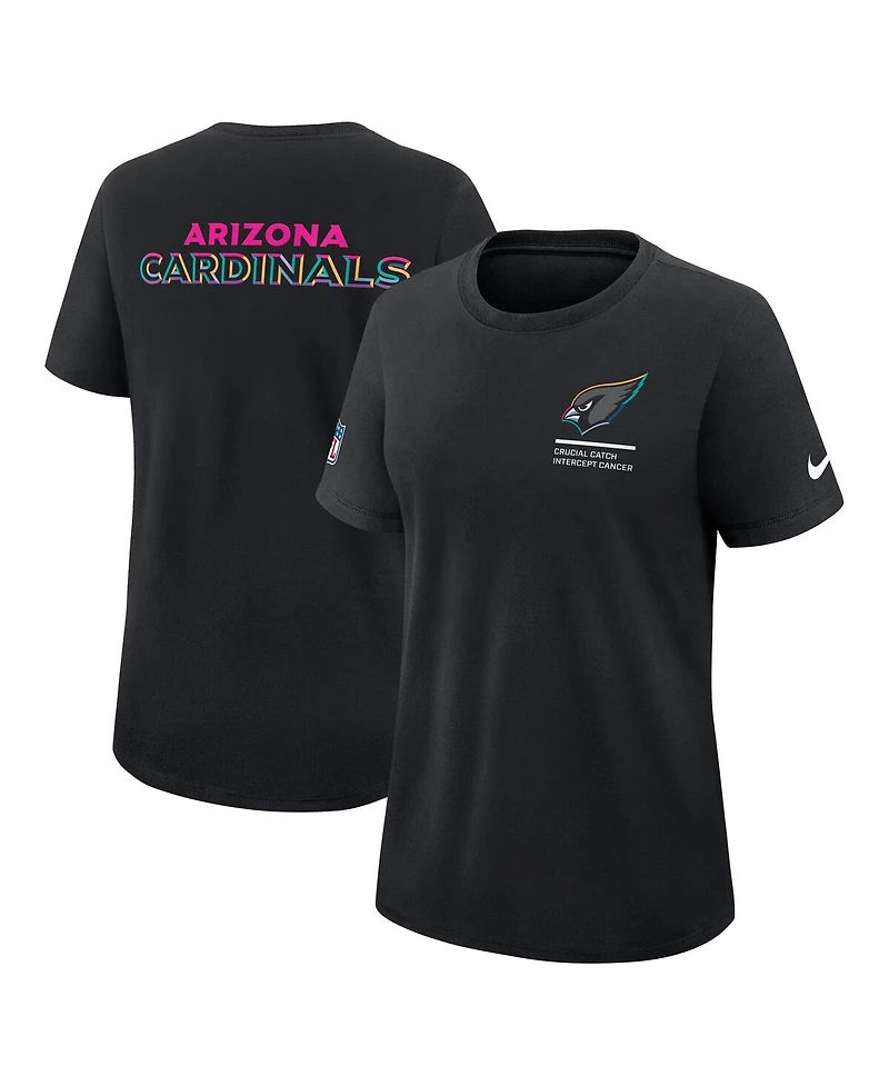 Nike Women's Black Arizona Cardinals 2025 Nfl Crucial Catch Tri-Blend Dri-fit T-Shirt