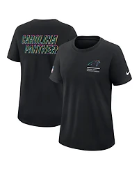 Nike Women's Black Carolina Panthers 2025 Nfl Crucial Catch Tri-Blend Dri-fit T-Shirt