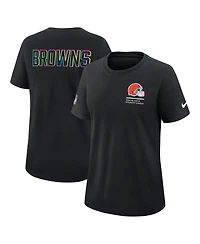 Nike Women's Black Cleveland Browns 2025 Nfl Crucial Catch Tri-Blend Dri-fit T-Shirt