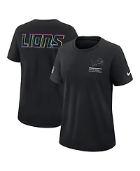 Nike Women's Black Detroit Lions 2025 Nfl Crucial Catch Tri-Blend Dri-fit T-Shirt