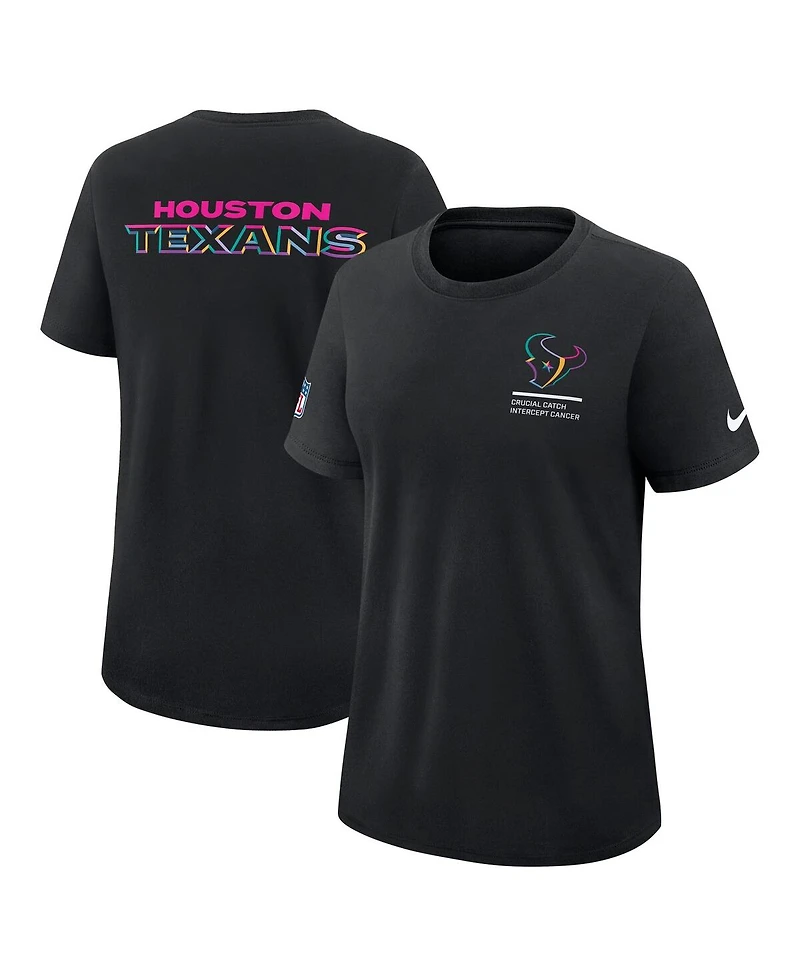 Nike Women's Black Houston Texans 2025 Nfl Crucial Catch Tri-Blend Dri-fit T-Shirt
