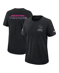 Nike Women's Black Houston Texans 2025 Nfl Crucial Catch Tri-Blend Dri-fit T-Shirt