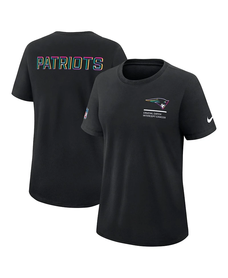 Nike Women's Black New England Patriots 2025 Nfl Crucial Catch Tri-Blend Dri-fit T-Shirt
