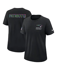 Nike Women's Black New England Patriots 2025 Nfl Crucial Catch Tri-Blend Dri-fit T-Shirt