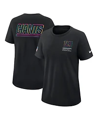 Nike Women's Black New York Giants 2025 Nfl Crucial Catch Tri-Blend Dri-fit T-Shirt
