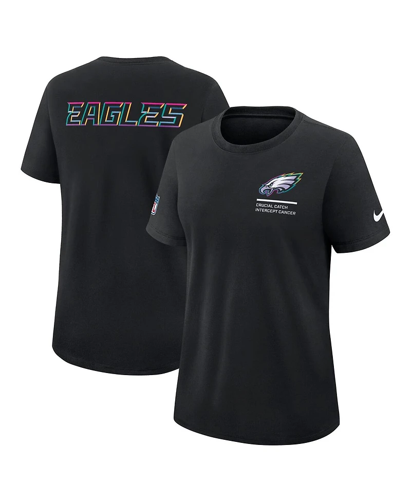 Nike Women's Black Philadelphia Eagles 2025 Nfl Crucial Catch Tri-Blend Dri-fit T-Shirt