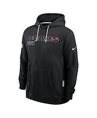 Nike Men's Black Chicago Bears Tall 2025 Nfl Crucial Catch Sideline Standard Issue Dri-fit Hoodie