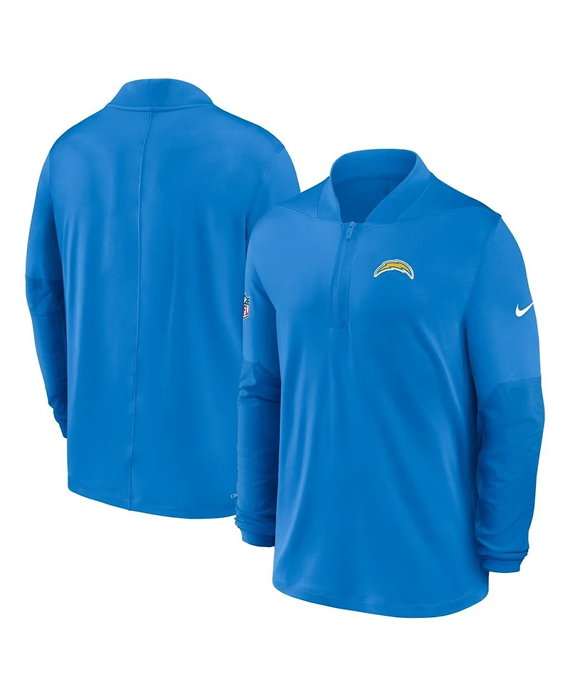 Nike Men's Powder Blue Los Angeles Chargers Sideline Dri-fit Half-Zip Pullover Sweatshirt