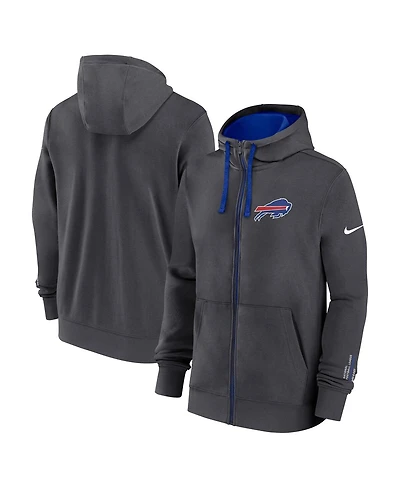 Nike Men's Anthracite Buffalo Bills Primetime Club Full-Zip Hoodie