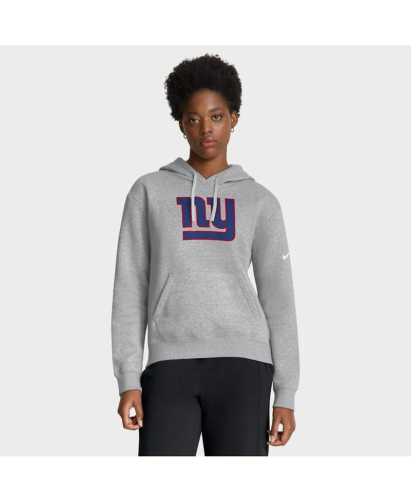 Nike Women's Heather Gray New York Giants Club Fleece Pullover Hoodie