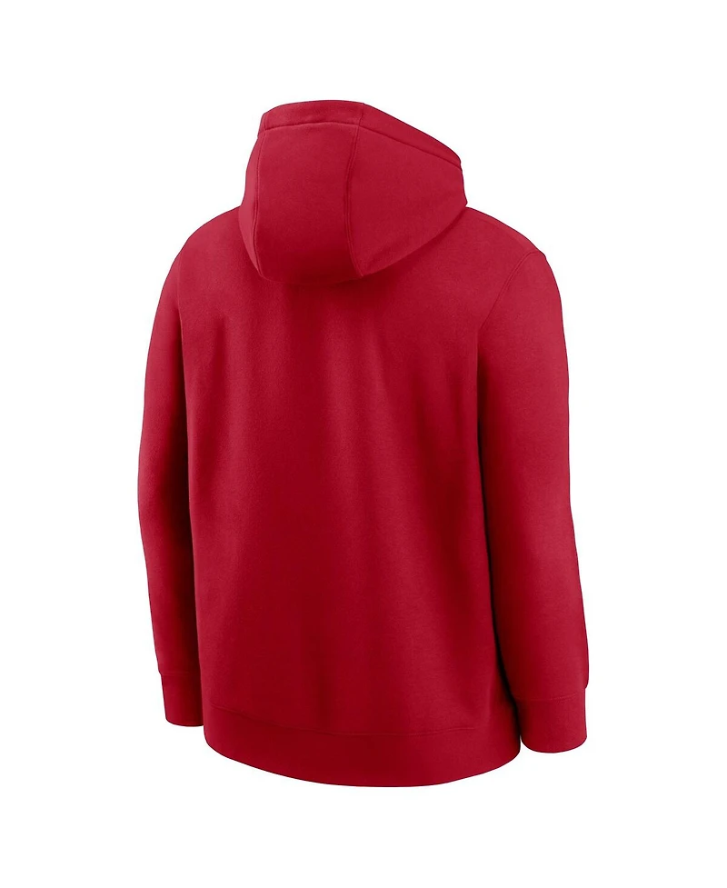 Nike Men's Scarlet San Francisco 49ers Busted Play Club Fleece Pullover Hoodie