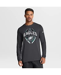 Nike Men's Anthracite Philadelphia Eagles Primetime Legend Icon Performance Long Sleeve T-Shirt