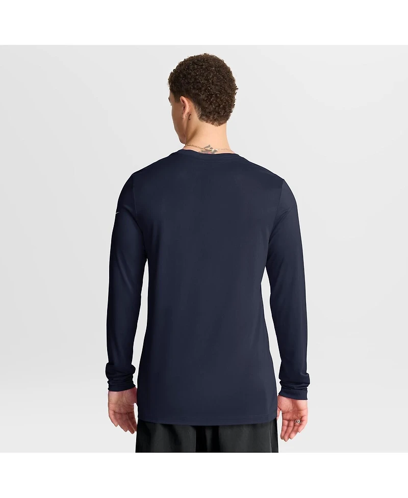 Nike Men's Navy New England Patriots Primetime Legend Icon Performance Long Sleeve T-Shirt